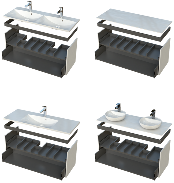 Oristo Szafka pod umywalkę MONTEBIANCO 120 cm biała