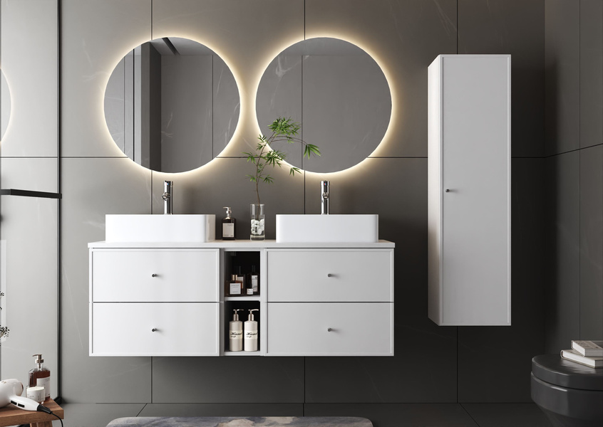 MARCO-02 Szafka Pod Umywalkę 2S 60 cm Biały Mat