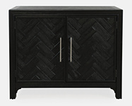 Avola AV2256-40 Komoda 101 cm czarna drewno akacji front z intarsją