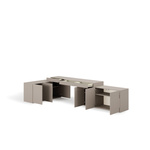 WOOW SET-WOS7P - Zestaw Komoda i Biurko Prawe/Komoda Szampański/Dąb Vincenza Bielona/Clay Grey