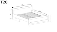 TADEUSZ-20 - Łóżko 160x200 cm Dąb Stuletni