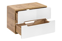 Szafka Pod Umywalkę Nablatową 80 cm 2S Aruba Dąb Craft Biały Połysk