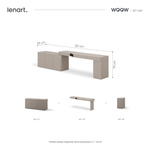 WOOW SET-WOS6P - Zestaw Komoda i Biurko Prawe/Kontenerek Szampański/Dąb Vincenza Bielona/Clay Grey