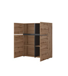 Cross – Komoda Wysoka 4-drzwiowa Dąb Wotan Czarny mat