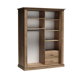 ANTICA-146 - Szafa z Lustrem Drzwi Przesuwne 2 Szuflady Kraft Złoty