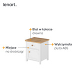 STORY SO-07 - Stolik Nocny 1D1S Biały/Dąb Nash