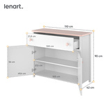 LUNA LN-05 - Komoda 2D1S Biała/Różowa