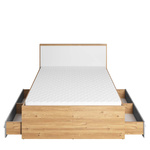 PLANO PN-10 - Łóżko 120 cm 2S ze Stelażem Dąb Nash/Białe/Beton