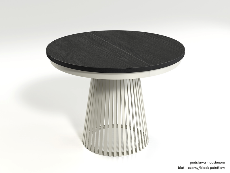 GARDA - Stół Okrągły Rozkładany Czarny Painflow Cashmere