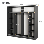 ARTI AR-14 - Szafa Przesuwna 2-drzwiowa Z Oświetleniem Czarna