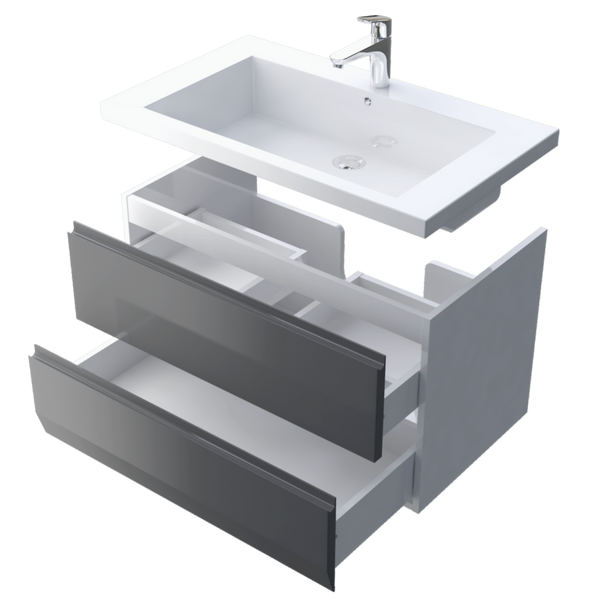 Oristo Szafka z umywalką 85 cm BRYLANT biała