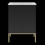 ASPEN-09 - Szafka z Umywalką 2D 60cm Czarny Mat Zestaw-3 Złoty Stelaż