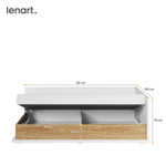 SIMI MS-09P - Łóżko 90 cm Prawe z Materacem Białe/Hikora Naturalna