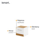 DENTRO DT-03P - Stolik Nocny 1S Biały/Dąb Stirling