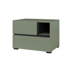 Cross S - Szafka Nocna 2 Szuflady Zgaszona Zieleń Czarny