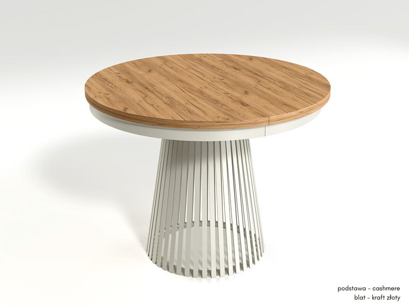 GARDA - Stół Okrągły Rozkładany Kraft Złoty Cashmere