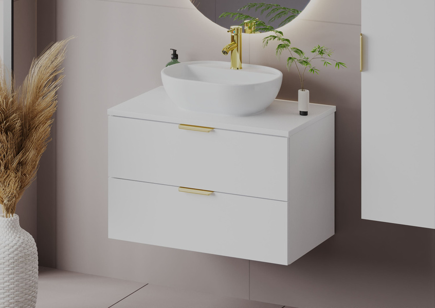 PILE-01 Szafka Pod Umywalkę 2S 80 cm Biały Mat