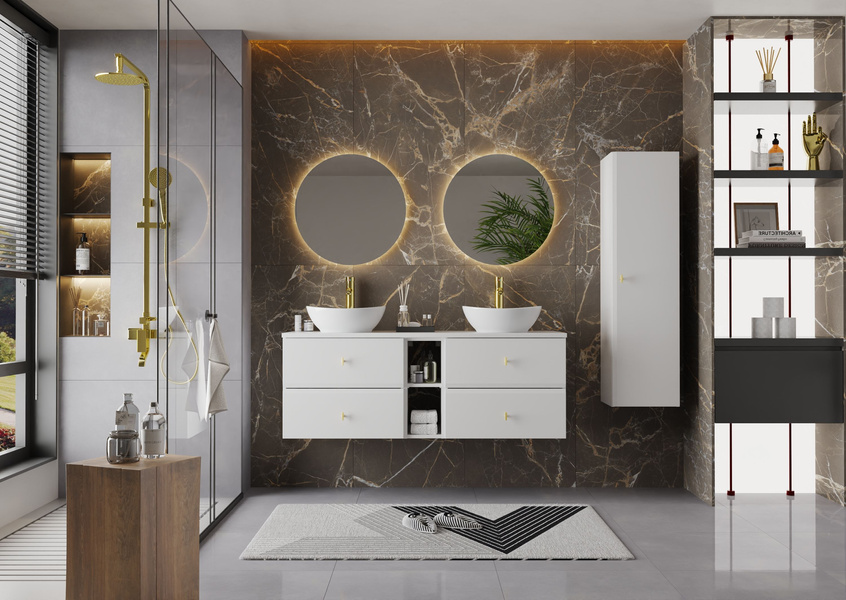 RAY-03 - Słupek Wysoki 1-drzwiowy Biały Mat