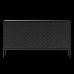 ASPEN-03 - Komoda 3-drzwiowa Czarny Mat Czarny Stelaż