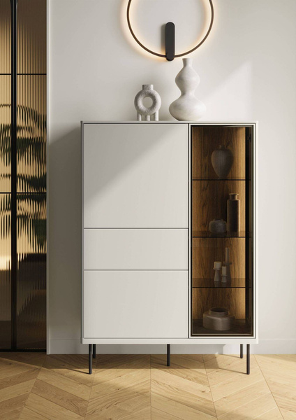 EPIRO EP-01 - Witryna 2D1S1W z Oświetleniem Kaszmir Dąb Ciemny