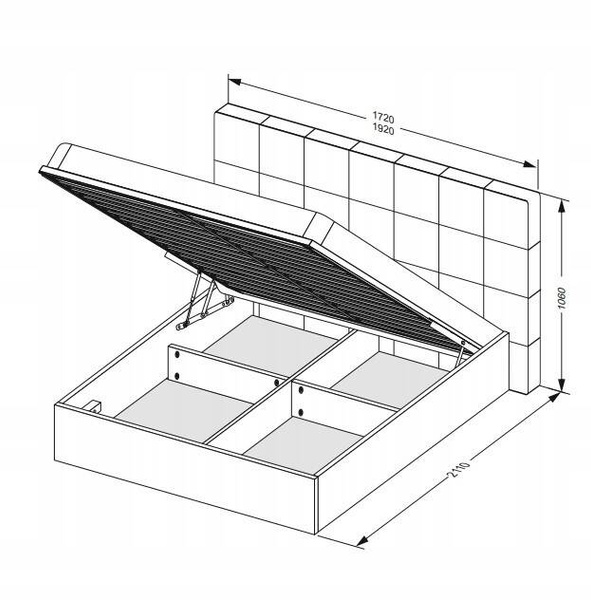 Family FM-46-WB - Łóżko Podnoszone Ze Stelażem i Zagłówkiem Biały Mat Biały Połysk 160x200 cm