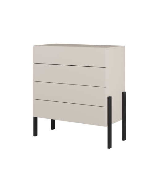 Jukon S - Komoda 4S Kaszmir Czarne Metalowe Nogi