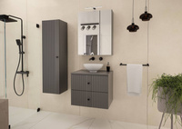 XILO-02 - Szafka z Umywalką i Blatem 2S 60cm Szary Mat Zestaw-5