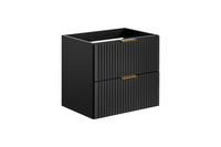 Zestaw Szafka z Umywalką 80 cm z Blatem i Regałem Adel Black