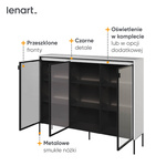 TREND TR-08 - Komoda 3-drzwiowa Z Oświetleniem Biała/Czarna