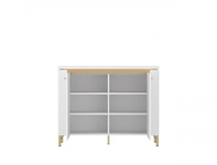 Lazio LAZK01 – Komoda 2-drzwiowa z Oświetleniem LED Biała Alpejska/Biały Połysk