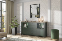 Evora WM Komoda 2D4S Zielony / Dąb Lefkas