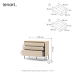 TREND TS-05 - Komoda 3 Szuflady z Oświetleniem LED Beż Piaskowy Czarny Mat
