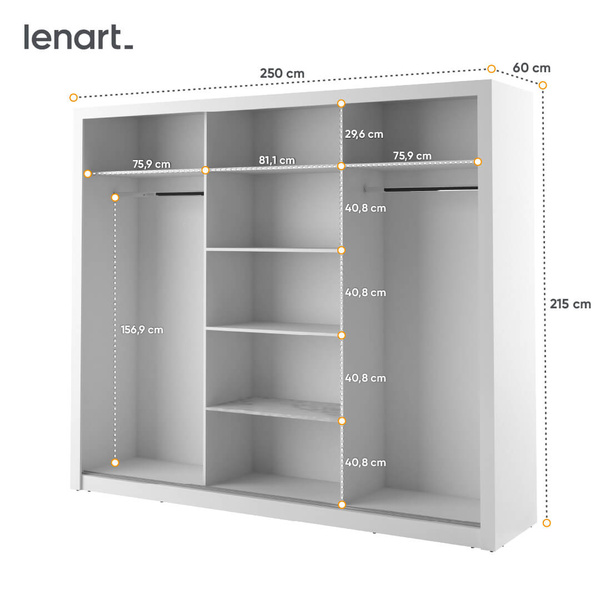 ARTI AR-02 - Szafa Przesuwna 3-drzwiowa Biała