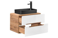 Szafka nastawna 80 cm Aruba + umywalka nastawna czarna