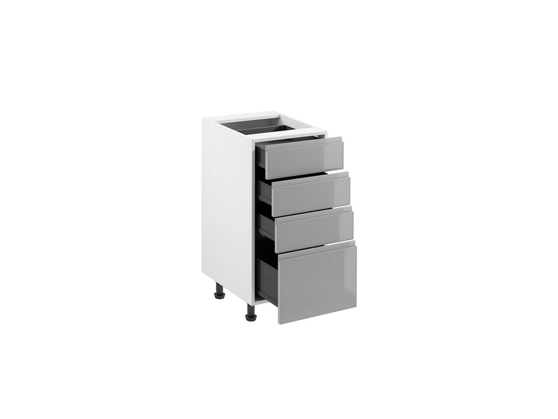 Szafka Kuchenna Dolna 4 Szuflady D40S4 Aspen Grey Szary Połysk
