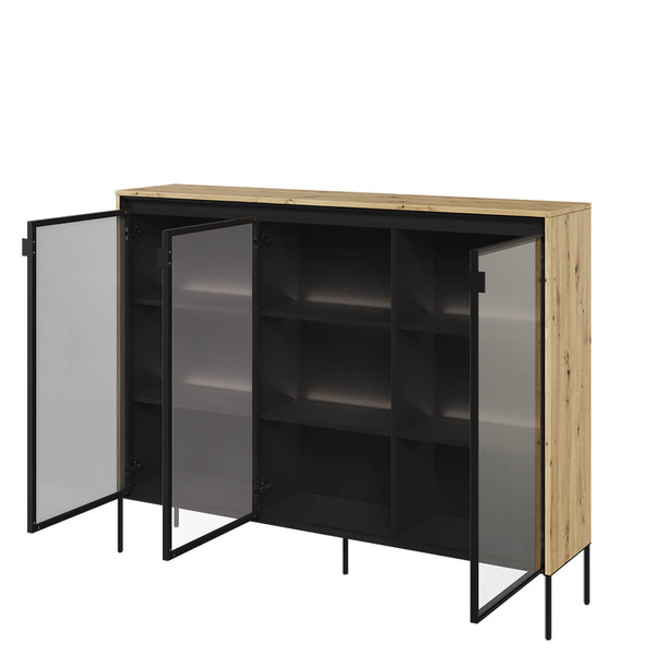 TREND TR-08 - Komoda 3-drzwiowa Z Oświetleniem Dąb Artisan