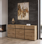 Cross – Komoda 3D3S Dąb Wotan Czarny Mat