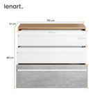 PLANO PN-07 - Komoda 3S Dąb Nash/Biała/Beton