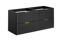Zestaw Szafka Pod Umywalkę 4 Szuflady 120 cm Adel Black Czarny Mat