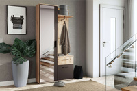 LUX - Garderoba 2D1S z Lustrem Dąb Artisan Czarny Mat