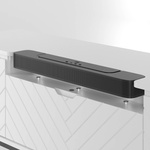 ASPEN-06 - Komoda RTV 3D z Soundbarem JBL i Oświetleniem LED Biały Mat Czarny Stelaż