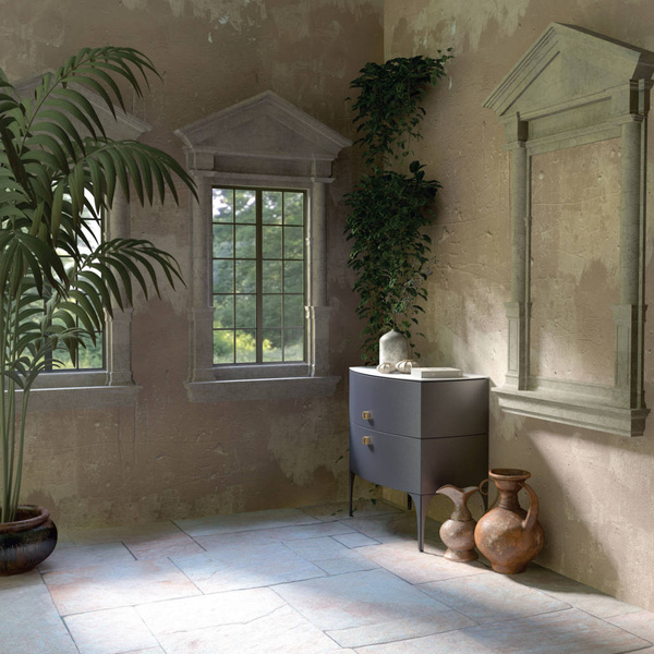 Oristo Szafka pod umywalkę 82 cm 2S LOUIS granatowa mat