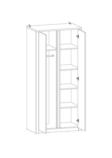 MONTANA LEFKAS S2D - Szafa 2-drzwiowa Dąb Lefkas