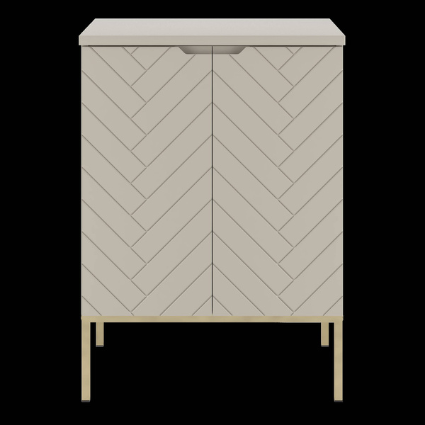 ASPEN-09 - Szafka pod Umywalkę z Blatem 2D 60cm Kaszmir Zestaw-1 Złoty Stelaż