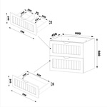 MONA-02 - Szafka pod Umywalkę z Blatem 2S 60cm Biały Mat Zestaw-1
