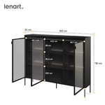 TREND TR-08 - Komoda 3-drzwiowa Z Oświetleniem Czarna