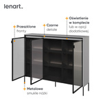 TREND TR-08 - Komoda 3-drzwiowa Z Oświetleniem Szara/Czarna