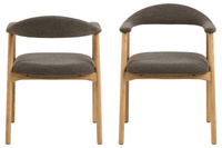 Actona Krzesło Do Jadalni z Podłokietnikiem Addi Dąb Olejowany Ciemnoszary