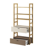 LENNY LY-02 - Regał 2S Dąb Artisan/Beż/Truflowy