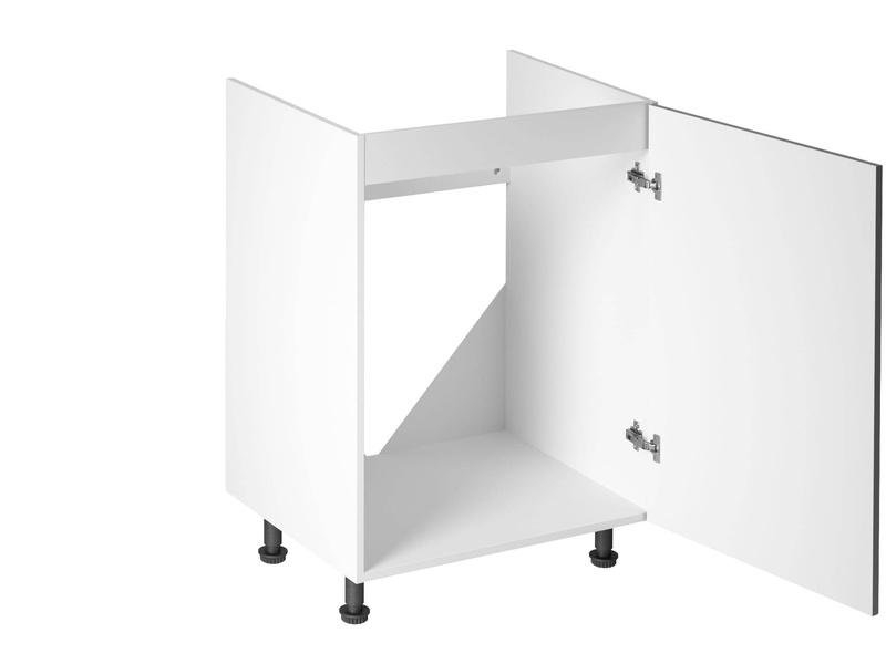 Szafka Kuchenna Dolna 1-drzwiowa Zabudowa Zlewozmywaka D60Z P/L Linea Grey Szary Mat 